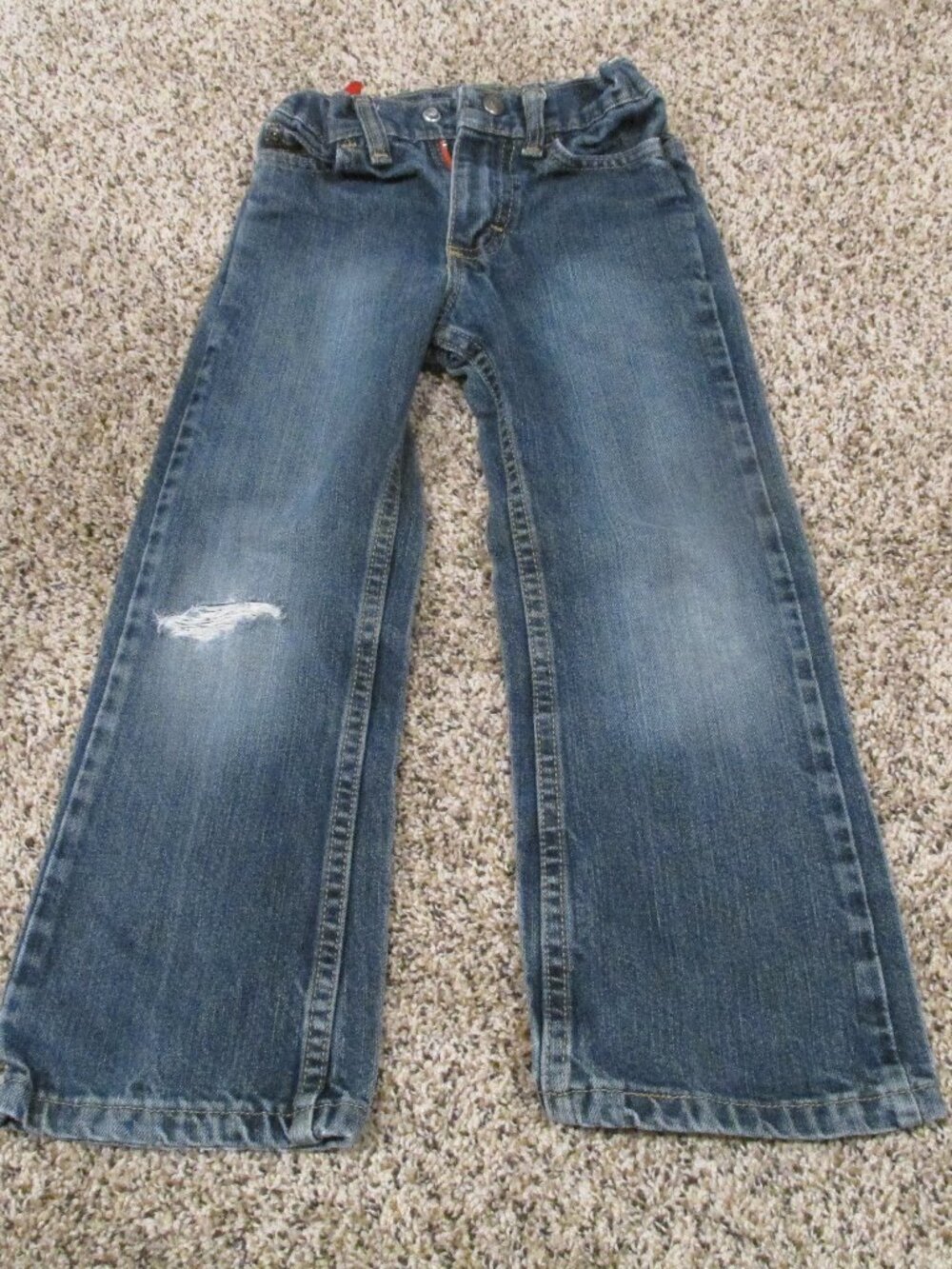 Wrangler Play Jeans Boys Size 5 Slim Bootcut Blue Denim Elastic Adjustable Pants